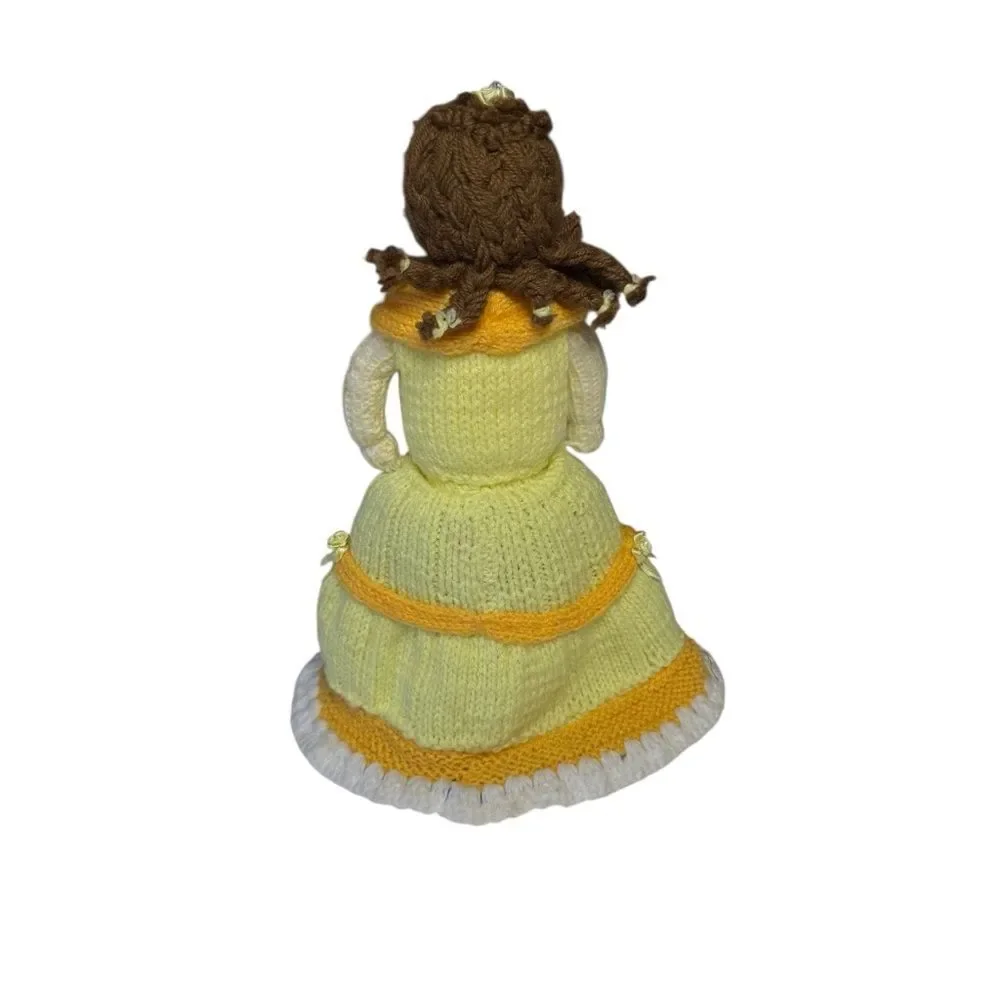 Handmade Hand Knitted Belle Topsy Turvy Doll Beauty & The Beast